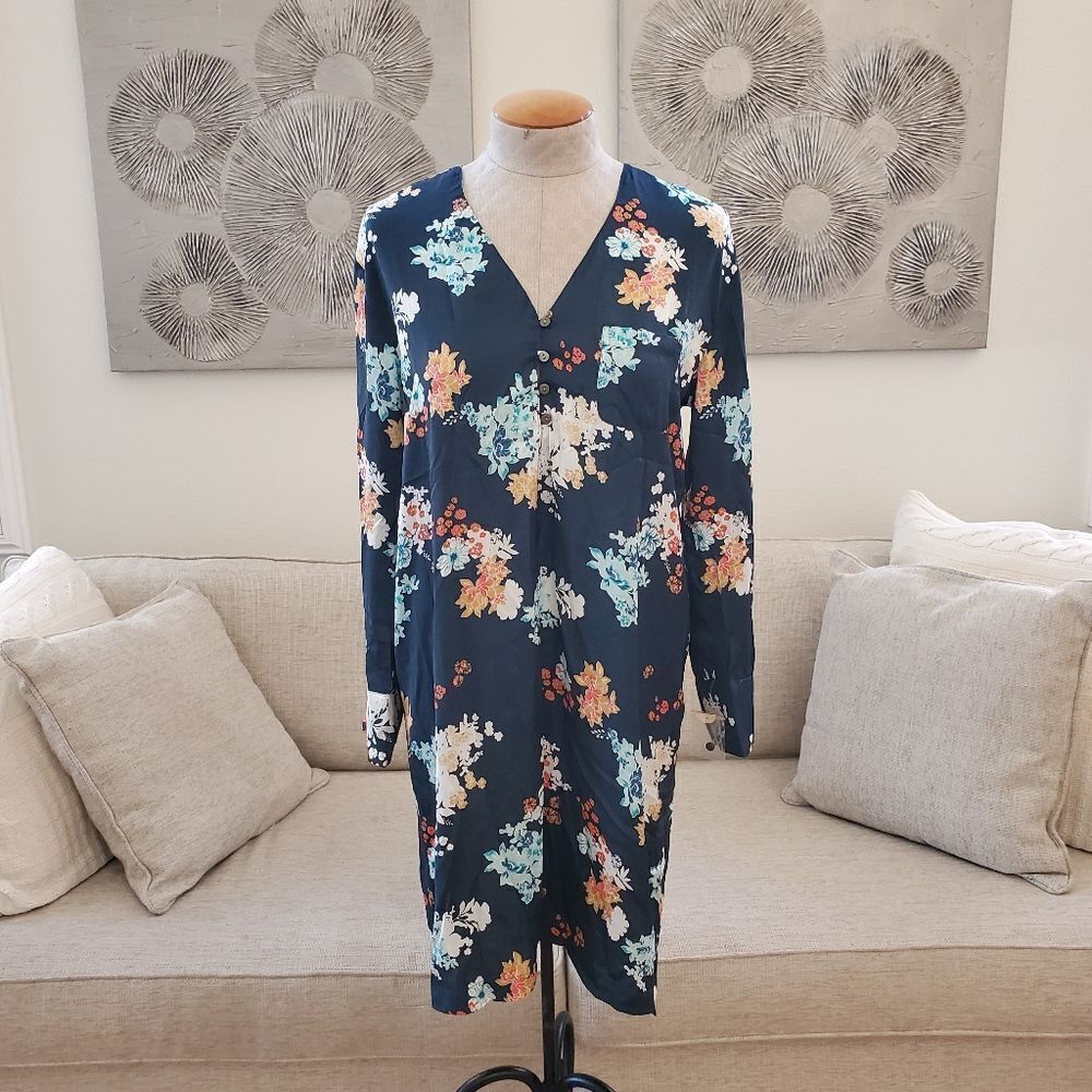 🌹 Nordstrom Lingerie 🌹 Floral Satin Long Sleeve Nightgown - [size Small]